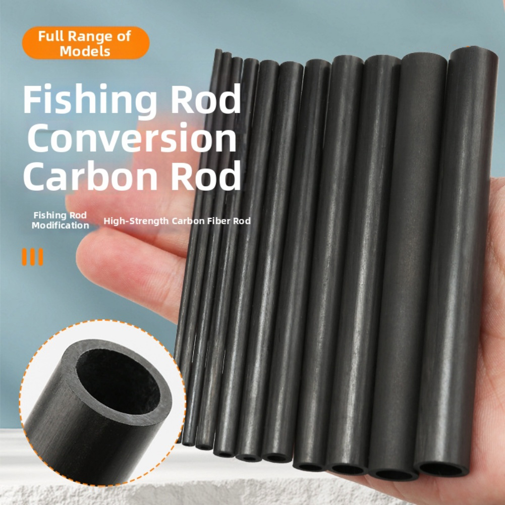 Fishing Rod Tip Replacement - أنبوب ألياف كربونية أسود مجوف بطول