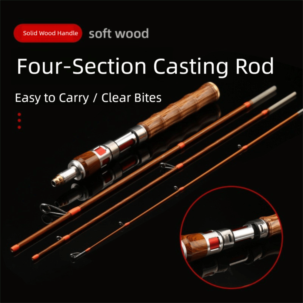 4 أقسام الغزل الصيد رود الغزل  - مراجعة Fishing Rod Carbon Fiber وسعره